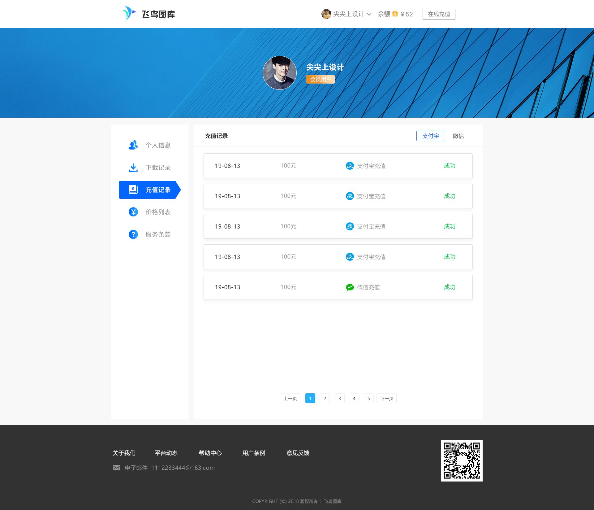 吖吖网络网站案例-飞鸟图库网站UI设计9